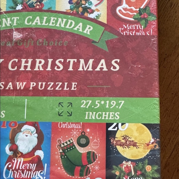 Merry Christmas Advent Calendar Jigsaw Puzzle 1000 pieces NIB - Picture 2 of 3